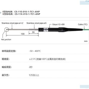 ANRITSU安立计器温度计微小表面用表面温度传感器CS系列CS-11-010-1-TC1-ANP