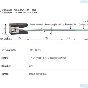 ANRITSU安立计器温度计夹管型温度传感器VA系列VA-05-01-TS1-ANP