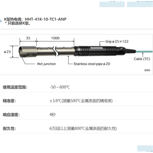 ANRITSU安立计器温度计高性能静止表面用温度传感器(接触辅助型)SX-171-01-1-TPC1-ANP