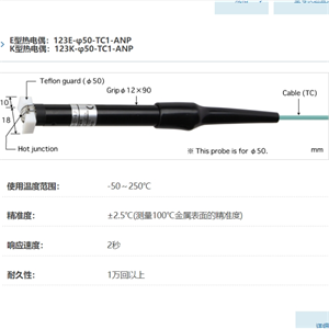 ANRITSU安立计器温度计R面用表面温度传感器123-φ50-TC1-ANP