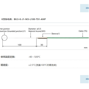 ANRITSU安立计器套管型温度传感器B0.5-J1-M3-L100-TS1-ANP