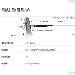 ANRITSU安立计器温度计移动钢丝用温度传感器MW-46-TC1-ANP