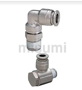 MISUMI 米思米M-120KH冷却水用快速接头 -整体式高温型耐热120℃外六角肩L型接头