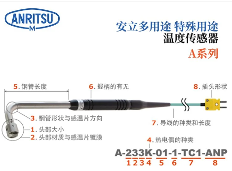 ANRITSU安立计器A-331E-00-1-TC1-ASP静止表面温度传感器