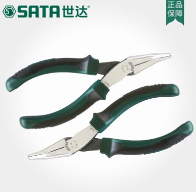 SATA世达电工工具穿腮式弯嘴钳子5.5寸光嘴弯头尖嘴钳子多功能70613A
