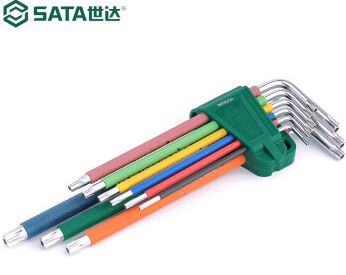 世达（SATA）工具 9件加长中孔花形六角扳手组套花型扳手组套09702 09702CH