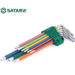 世达（SATA）工具 9件加长中孔花形六角扳手组套花型扳手组套09702 09702CH