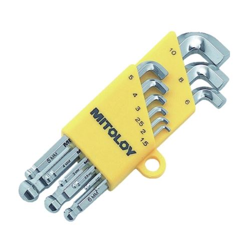 MITOLOY水户工机短头内六角扳手套装HBS900S青岛平山技研刘156-21198049