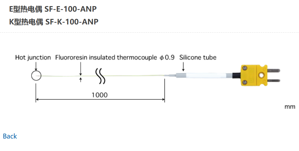 日本ANRITSU安立計器极细型温度传感器SF-E-100-ANP