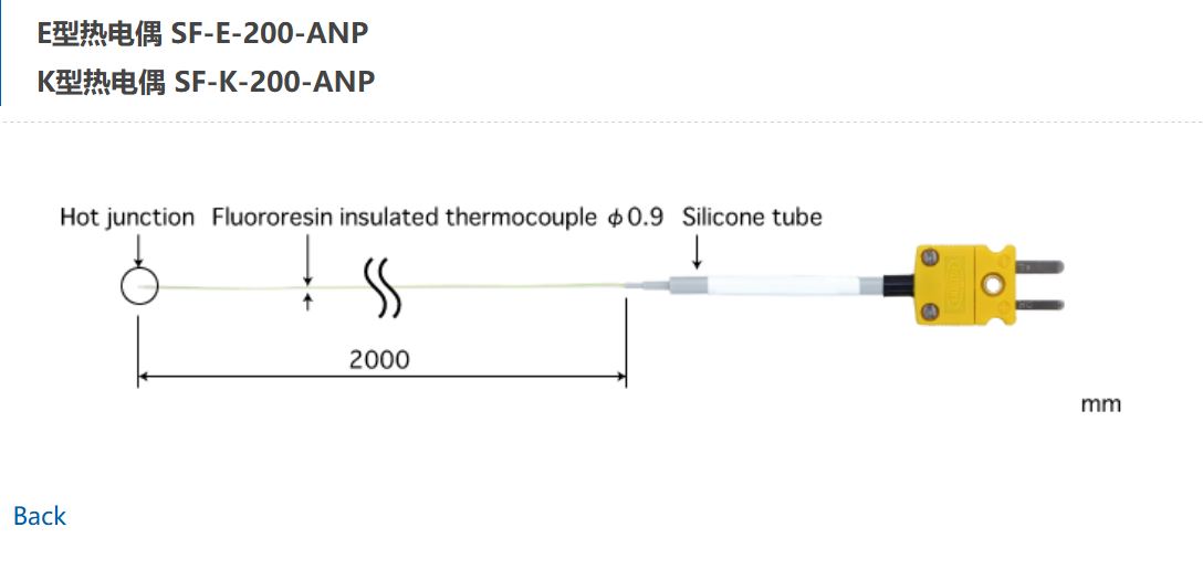 日本ANRITSU安立計器极细型温度传感器SF-E-200-ANP
