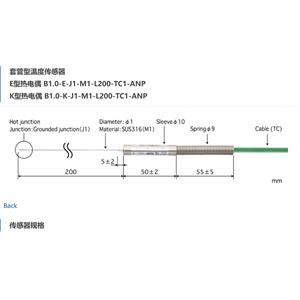 日本ANRITSU安立計器套管型温度传感器B1.0-E-J1-M1-L200-TC1-ANP