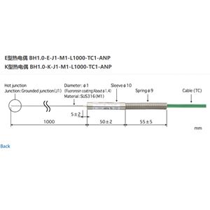 日本ANRITSU安立計器套管型温度传感器BH1.0-E-J1-M1-L1000-TC1-ANP