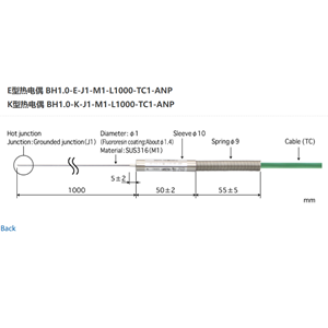 日本ANRITSU安立計器套管型温度传感器BH1.0-E-J1-M1-L1000-TC1-ANP
