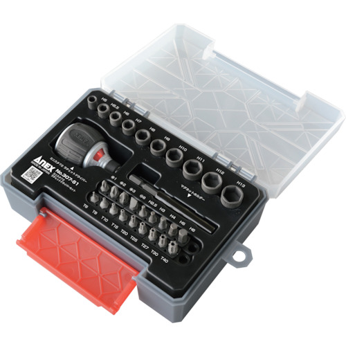 日本ANEX安力士307-S1棘轮螺丝刀套装 李:157*1387*6121