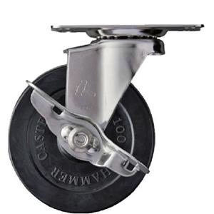 HAMMER锤牌带制动器的橡胶脚轮315E-R100平山卫18538758921