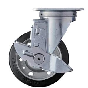 HAMMER锤牌带制动器的板式橡胶脚轮413S-R125平山卫18538758921